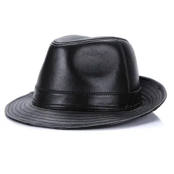 New Sosire Pălărie pentru Bărbați Modei Masculine din Piele Fedoras Capac Yong Om de Primăvară Pălărie Margine Largă Cadou de Anul Nou 3 Culori B-7148