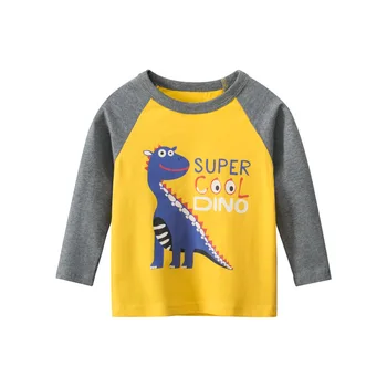 27kids Băieți Haine Complet Maneca Tricou Fete din Bumbac Dinozaur Tricouri Imprimate Tricouri Copii Topuri