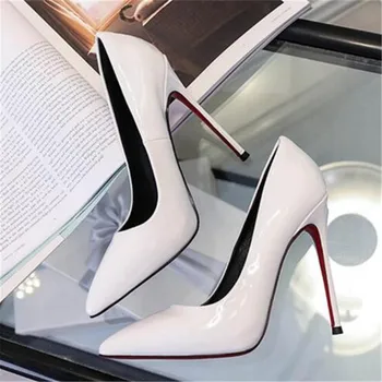 Pantofi de Femeie Tocuri inalte Pompe 11cm Tacones a Subliniat Toe Tocuri cui Talon Femme Sexy si Damele de Nunta Pantofi Negri cu Tocuri înalte, de Dimensiuni Mari 35-44