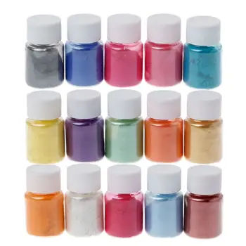 15 Culori Mică de Pulbere de Rasina Epoxidica Vopsea Perla Pigment Natural Mica Mineral Pulbere pentru Bijuterii DIY Face Meserii dropship