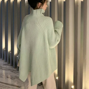 Femei Pulovere de Toamna si Iarna pentru Femei Pulovere Guler Confortabil Spate-slit Elegant, Simplu All-meci Birou coreeană de Moda Chic Ins