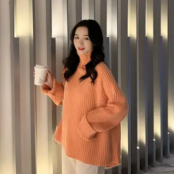 Femei Pulovere de Toamna si Iarna pentru Femei Pulovere Guler Confortabil Spate-slit Elegant, Simplu All-meci Birou coreeană de Moda Chic Ins