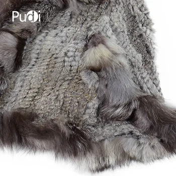CK709 NOU blana de iepure șaluri tricotate /poncho-ul cu real blană de vulpe guler de moda pentru femei solide Eșarfe și Împachetări