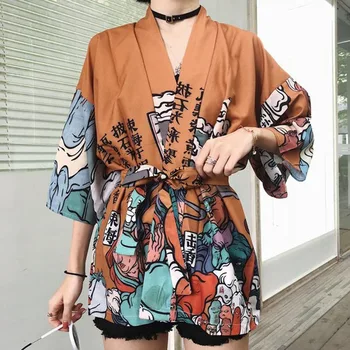 Chimono tradițional Japonez Yukata Femei&om Liber Kimomo Japoneză Cardigan Kimono Japones Haori Japoneză Halat Scurt