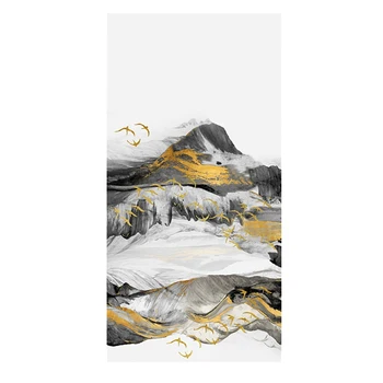 Cerneală chineză Splash Abstract Pasăre de Aur Alb de Munte Modular Poze Panza Poster de Imprimare de Perete de Arta Canvas pentru Camera de zi 2-59