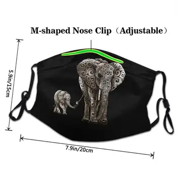 Swirly Elefanți designer masca pentru fata DIY masca de protecție lavable masque tissus lavable masque reutilisable enfant