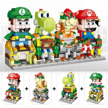 4buc/lot New Mario Bros magazin Magazin Street View Blocuri Kit Cărămizi Film Clasic Model de Joc pentru Copii Jucarii Pentru Copii Cadouri