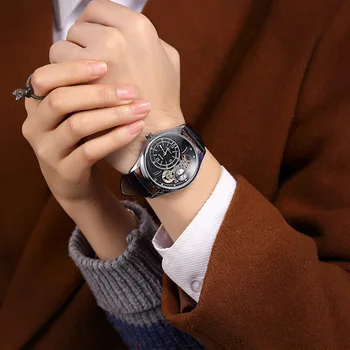 Bărbați Ceas MEGIR de Lux de Top pentru Bărbați Curea din Piele Imitație Mecanică Cuarț Ceas Masculin Ceas Relogio Masculino 2020
