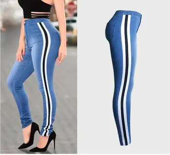 Femei 2018 Europa și Statele Unite nou toamna cusut pantaloni cu talie înaltă stretch pantaloni Slim pantaloni de creion pantaloni