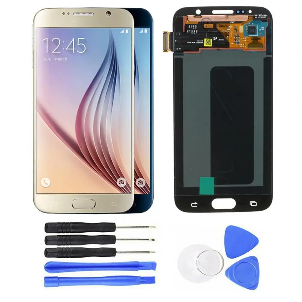 Ecran AMOLED Digitizer Instrumente de Reparare Kit Accesoriu de Telefon pentru Samsung Galaxy S6 Ecran Înlocuire de Piese de Mobil reducere Piese telefoane mobile >