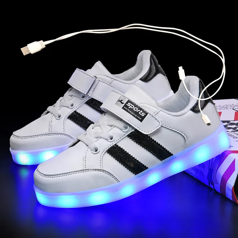 Assortment liner Mottle 2020 Fierbinte Lumină de Înaltă Calitate, Pantofi cu Led Copii Adidasi  pentru Boy fata de Luminat USB reîncărcabilă copii Luminoase Pantofi cu 7  culori reducere ~ Adidasi > www.kit-auto.ro